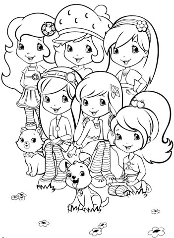 Strawberry Shortcake And Friends Coloring Page